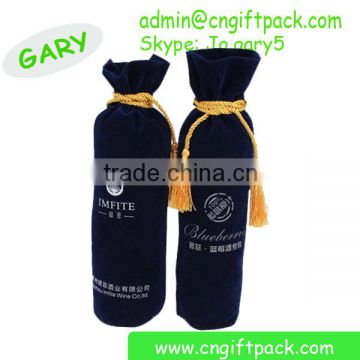 high quality Wine Bottle velvet bag with tassel