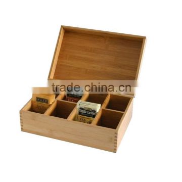 2016 newest design Carbonized bamboo storage box with 8 department