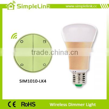Newest RF 433mhz remote controlled dimmable LED bulb