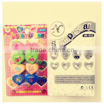 heart style self inking stamps set for kids