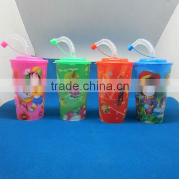 wholesale drinking reusable plastic cup with straw