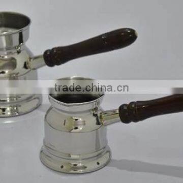 Stainless steel Turkish Arabic coffee pots & warmers with Wooden Handle