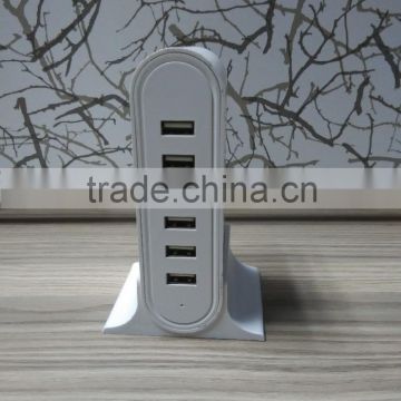 50W Power Chargers 6 USB Ports and AC Outlets Adapter and Charging Station
