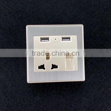 Universal electric socket 3 pin wall socket with usb and switch sockets