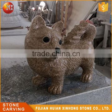High Quality Cute Marble Sleep Stone Dog Carving