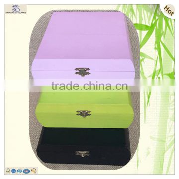 small colorful round corner wooden jewellery packaging box