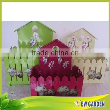 Customized Designed House Shape With Cover Small Decorative Flower Pots