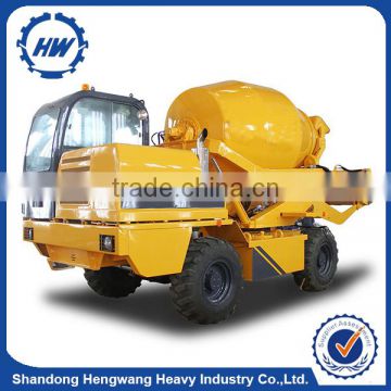 Automatic material feeding self-loading concrete mixer truck with 1.2 cbm mixing capacity