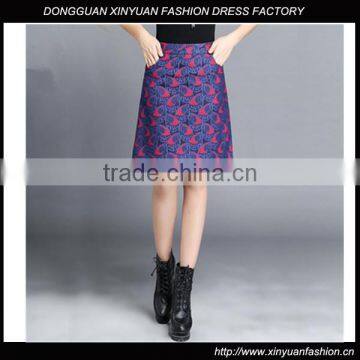 2016 New Latest Ladies Fashion Autumn Printed Pencil Skirts Design,Wholesale Casual Floral Printed Pencil Skirts For Ladies