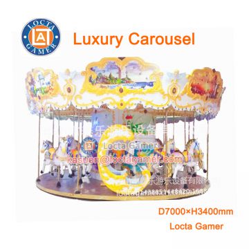 Zhongshan hot selling outdoor amusement theme park equipment Carousel, merry go round 18 seat Luxury Carousel earn money