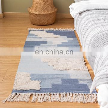 i@home nordic print cotton woven rectangular tufted tassel living room ground floor door mat