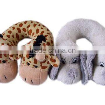 U shaped plush animals pillow for kids