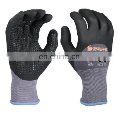 Customized dipped worker use nitrile coated hand gloves for oil work labor protective gloves