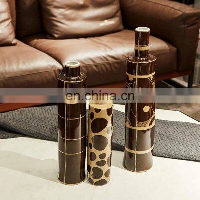 Nordic Style Luxury Modern Creative Leopard Grain Design Decorative Ceramic Vase for Home Decor