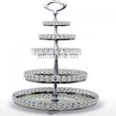 5 tier crystal beaded wedding centerpiece cake stand