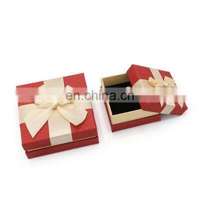 Nwe Desgin Factory Wholesale Custom Jewelry Box Paper  Red bowknot Jewelry Box