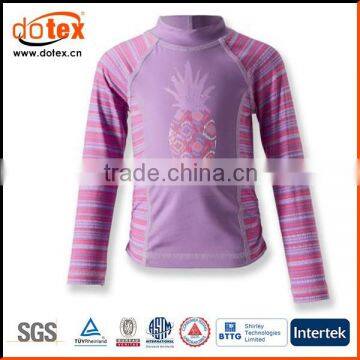 2016 SGS testing guarantee UPF 50+ girls rash guard shirt