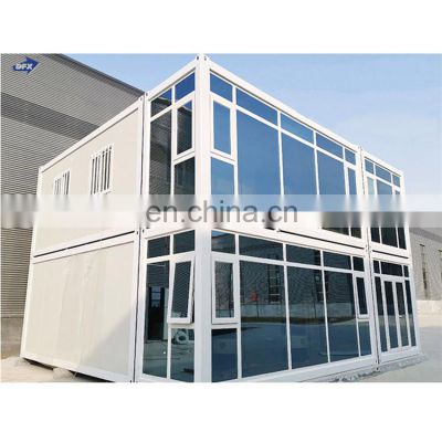 2020 China Two story container house prefab glass small movable house cheap prefab houses