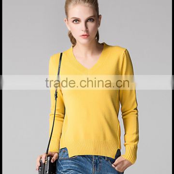 Hot sale 2016 fashion design cahmere woolen sweater knitted sweater for girls