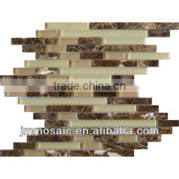 Mosaic 8MM Strip Glass Mosaic Mix Stone Mosaic tile