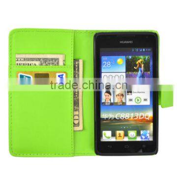 Hot selling Flip Leather Cover case with Card slots for Huawei Y530