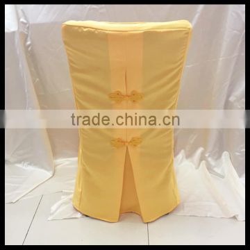 nantong hotel textile polyester chair cover for wedding/back fancy design wedding chair cover