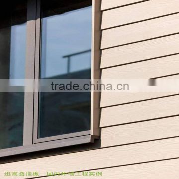 multicolored Wood Grain Surface Fiber Cement Siding External Wall