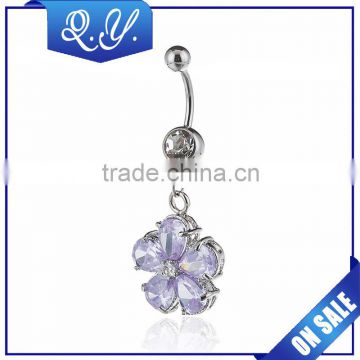 Purple Zircon Transparent CZ Navel Jewelry Guangdong Supply