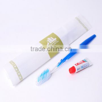 Customized Supplies Blue Transparent Hotel Toothbrush With Paste
