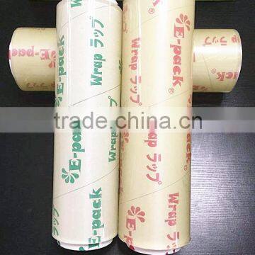 SGS plastic wrap with good glossy and transparent soft wrap10mic