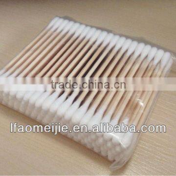 Eco-friendly Sterile Wood Sticks Cotton Buds Cleaning Cotton Swabs