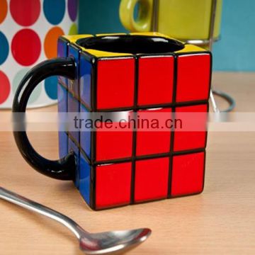 Novelty Magic Cube Shaped Ceramic Coffee Mug
