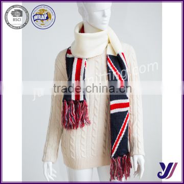 China factory price country flag jacquard unisex knitting infinity scarf pashmina scarf (Can be customized)