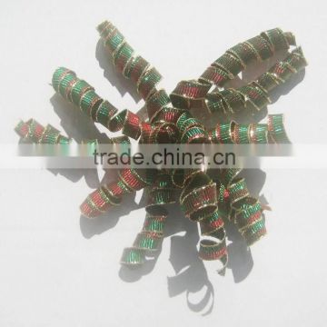 HOT SALE ! Red/ Green Metallic Woven Ribbon Curling Bow, Fabric Woven Ribbon Christmas Gift Decorating Bow
