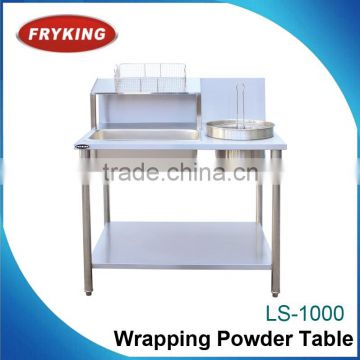 free standing stainless steel wrapping powder table