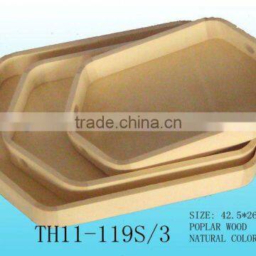 pine wood octagonal wooden trayTH11-119s/3