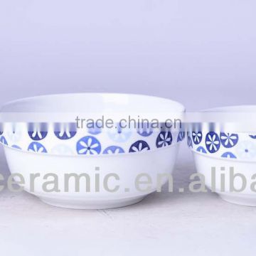 Varisized Ceramic food bowls with decal printing