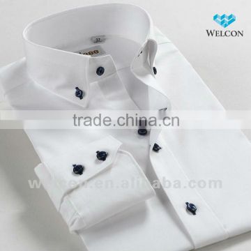 100% cotton long sleeve white Italiy style latest designer brand name luxury men's formal shirt