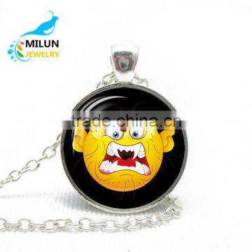 Hot European style women luminous time stone expression pendent Necklaces Christmas