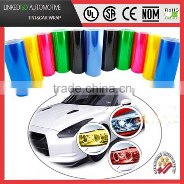 12 colorful Headlight sticker car Headlight film Color Changing Wrapping Headlight Tint Film 0.3*10m