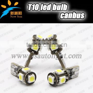 Best Xenon White Side light Bulb 501 T10 5smd W5W canbus car led car bulb factory