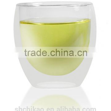 clear borosilicate glass double glass cup for factory
