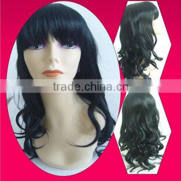S418 New Arrival Synthetic Long Black Wig