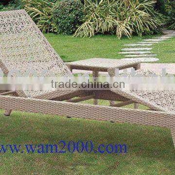 patio garden aluminum pe rattan lounge chair for outdoor