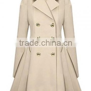 Thin Fitted Turndown Collar Apricot Trench Coat