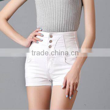 2017 summer new fashion high waist light color white sexy skinny hot short pants for girls