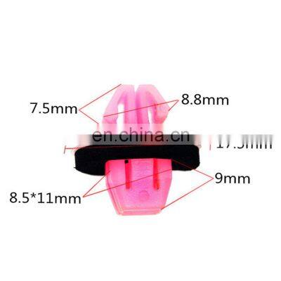 100PCS Pink Automobile Trim Board Panels Wheel Eyebrow Fender Fasteners Car Plastic Fixed Clips for Japanese Cars