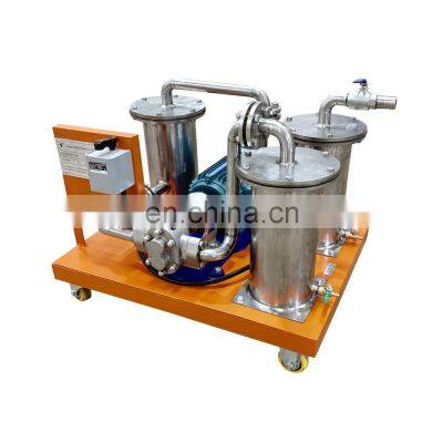 Small size portable 32Lpm stainless steel edible olive oil sunflower oil filter machine