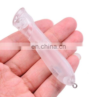82mm 10g 6mm Lure Eyes Floating Fishing Popper Bait Artificial fishlures Transparent Unpainted Blank Popper Lure