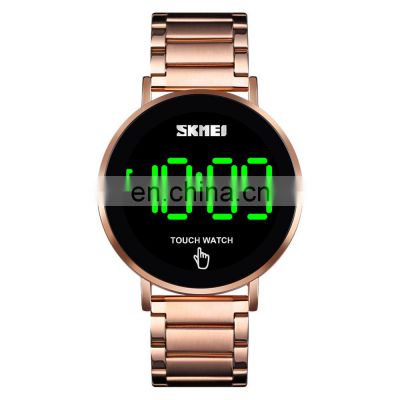 luxury Skmei 1550 LED digital display touch screen watch stainless steel band